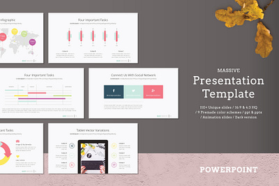 Massive Presentation Template art attractive branding business clean creative design keynote layout massive minimal modern pitchdeck powerpoint powerpoint presentation powerpoint template presentation slideshow template uiux