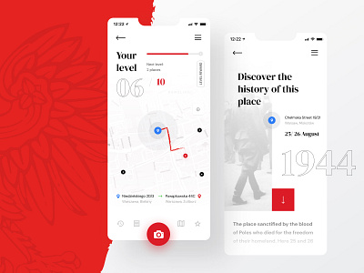 Memorial Places App app clean color design history minimal simple ui ux ww2