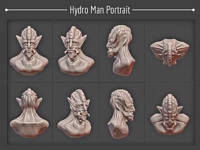 Hydro Man Portrait 3d 3d art 3d modeling blender3d clay model portrait sculpting