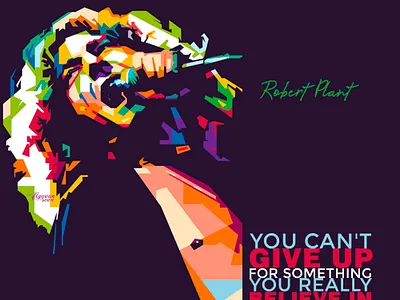 Robert Plant artwork colorful design illustration led zeppelin music popart robert plant wpap