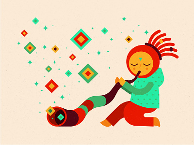 Didgeridoo - character for festival identity art character create cute dreadlocks ethnic ethno hippie illustration love music peace tribal tribe yoga