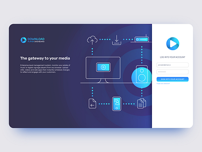 Download Player Dashboard - Landing Page form illustration infographic login music speaker ui ux website
