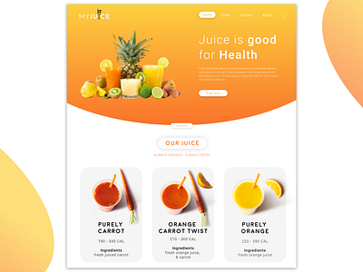 My Juice Web UI Concept creativity daily design fruit homepage juice landing landing page main page minimal ui web website website concept website design