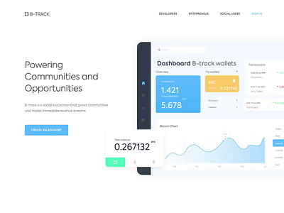 Landing Page - B-TRACK animation clean colors design landing minimal ui ux web website