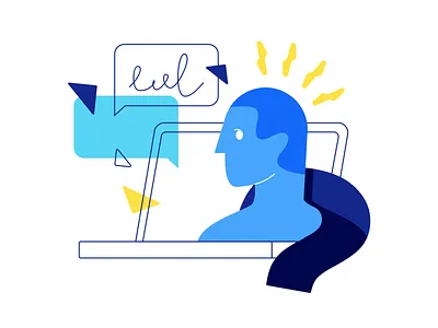 Man bubble design flat illustration man person question sketch text vector web