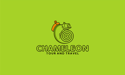Chameleon tour & travel business design flat illustration logo logos vector