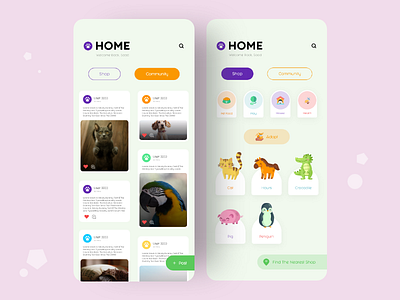 Animals Food App animals app food app ios ui design ux design xd