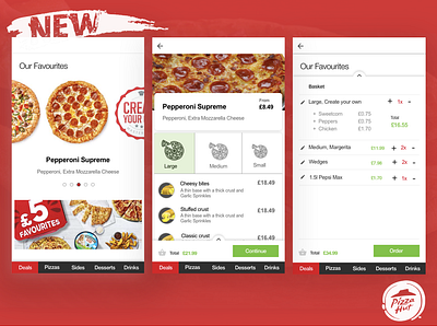 Pizza Hut app app design design ecommerce ecommerce app food layout pizza resturant retail typography ui ux