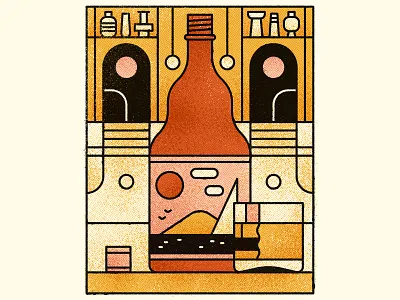 In Dreams dreams drinks flat graphic illustration pattern retro scenic symmetry texture vector vintage