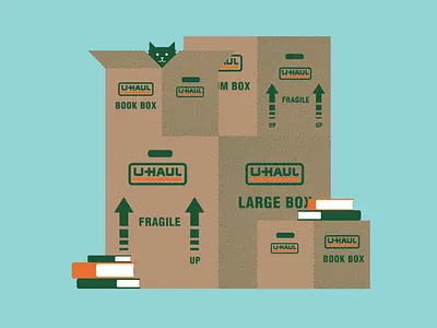 What I Did This Summer books boxes cat