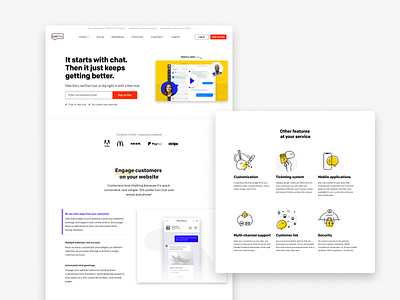 LiveChat Tour brand design illustration minimal website website design