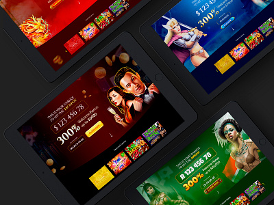 Promo materials for online gambling illustration ux web