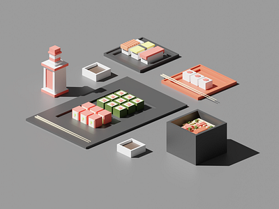 Sushi 3d blender sushi