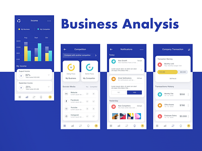 business analysis app design flat icon ui