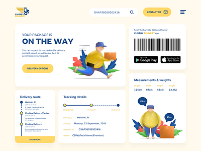 Landing Page: Chubby Delivery Service app concept design digital illustration digitalart illustration logo mobile app mobile app design procreate ui web