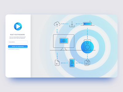 Download Player Dashboard - Password Reset illustration music ui ux website