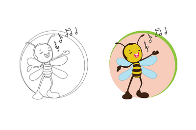 Bee Cartoon Character adorable bee adorable lovely bee bee mascot branding cartoon cartoon character character design children book illustration comic cute bee funny game characters illustration kiddish vector