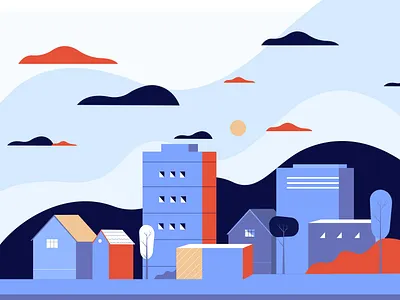 Houses 2d animation branding city design illustration plants ui ux vector video