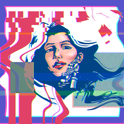 Glitch lady brutalism brutalist cyberpunk digitalart glitch illustration illustration art illustrator printdesign