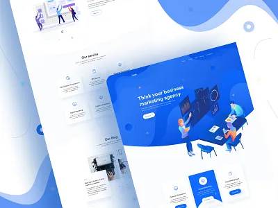 Marketing Agency Landing Page agency best 2019 branding colorful ecommerce food icon illustration marketing agency minimal mobile ui ui designer ux designer website