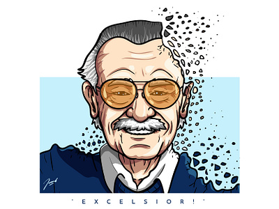 Stan Lee Tribute cartoon comic design drawing fanart icon illustration marvel mascot tribute vector