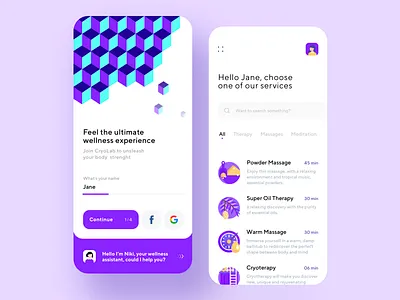 Wellness App app bot branding color dashboard design dribbble illustration interface ios material minimal mobile ui ux
