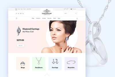 Jewelry Shop WordPress Theme clean creative design jewellery jewelry modern shop store theme ui ux web