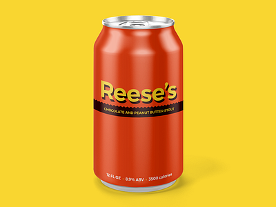 Reese's Chocolate and Peanut Butter Stout beer branding candy color fun orange typography weekly warm up