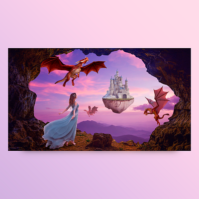 Matte painting design dragon illustration matte painting mattepainting photoshop