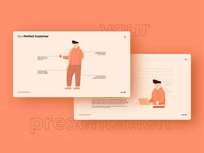 Freelance Guy On Your Presentation! 2d character design freelance guy illustration presentation design slides vector