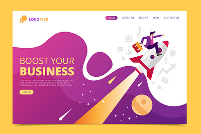 Boost Your Business art branding design digital icon illustration illustrator logo mountain typography ui