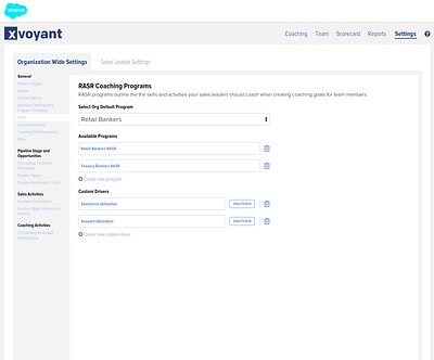 RASR Configuration UI design ui xvoyant