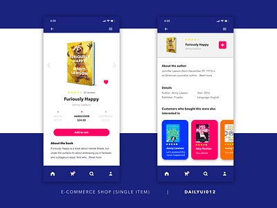 E-commerce Shop (Single Item) 012 app book daily 100 challenge dailyui design ecommerce ecommerce app ecommerce business ecommerce design ecommerce shop furiously happy jenny lawson psychology shop ui userexperience ux web webdesign