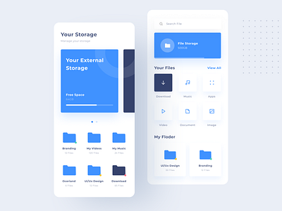 Ui File Explorer app app design archive cloud design explore interface minimal mobile product design search storage ui ux web