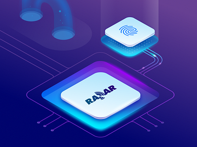 Security protection chipset data illustration isometric password protection security