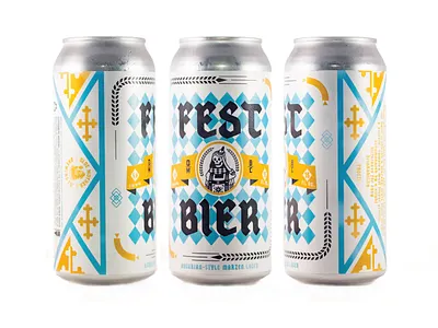 Fest Bier Can Label beer brewery can craft beer design frederick md illustration label line art oktoberfest olde mother packaging