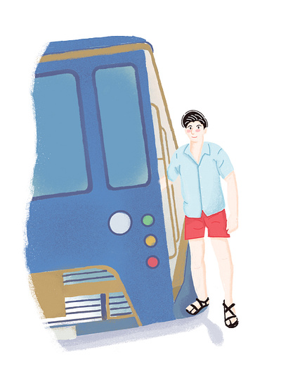 Boy 👦 in tram 🚊 boy philippines procreate tram