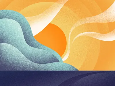 Balearic (1 hour challenge) artwork challenge colour colourful hour illustration illustrator landscape photoshop sea seascape summer sun texture vector