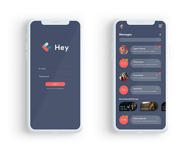 Hey Chat app design ui ux