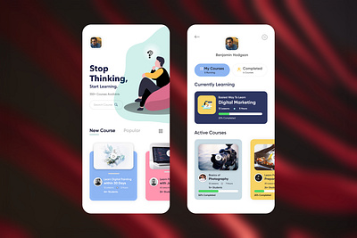 Online Course App Concept concept concept design conceptual course creative design design app education app elearning exploration illustration learning learning app learning platform marketing online streaming app teaching ui ux