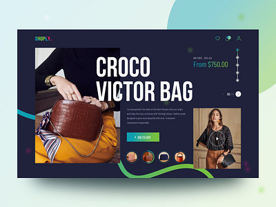 Shoply Web Header agency bag clean design ecommerce fashion interface landing page minimal product trendy