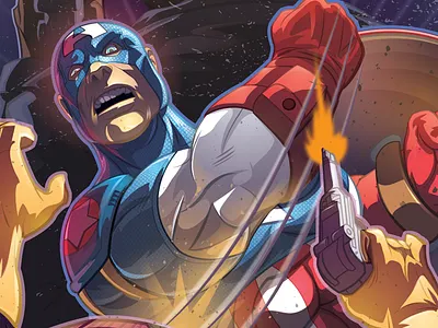 The First Avenger adobeillustrator avengers captainamerica comicart comicbooks digitalart marvel marvelcomics mcu redskull wacom