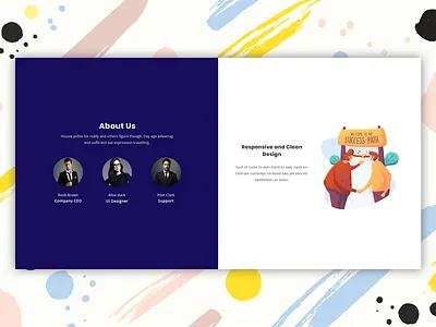 About us section design concept about about us branding clean design creative design design landing page section ui web design
