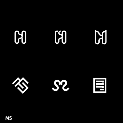 MS monograms brand concept branding concept corporate identity icon illustration illustrator logo logomark mark shadows trademark vector
