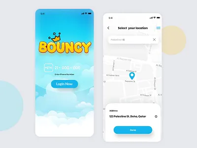 Bouncy App Design 2020 app app design apps illustration location map modern ui vector
