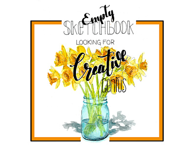Empty Sketchbook artwork ball jar handmade handmade art illustration painting quote sketchbook watercolor