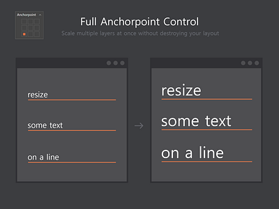 Layer Batch - Anchor Point Control Demo addon anchor point automation batch resize batch scale extension flat design flat ui layer batch multiple layers photoshop photoshop tip plugin ui uiux zxp