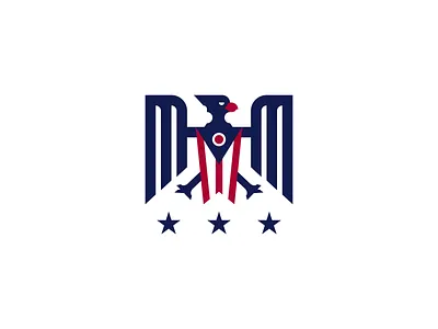 Ohio Pride america branding design eagle flag flat icon illustration navy navy blue ohio pride red simple stars vector white