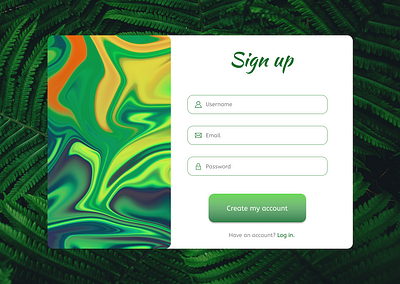 Sign up form account challenge dailyui dailyui 001 dailyuichallenge form green sign up signup site ui uiux uiux design ux webdesign website website design