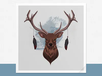 King of the Woods animals deer illustration procreate wild animal wildlife